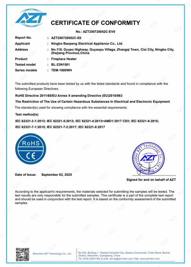 Certificado de conformidad